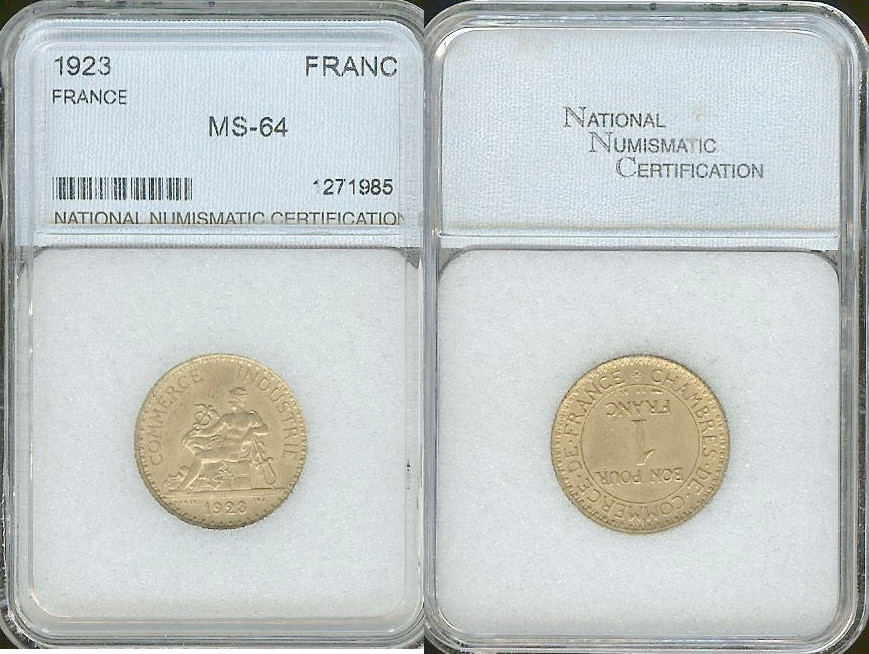 franc Chamber of Commerce 1923 NNC MS64